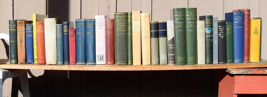 a bench of books